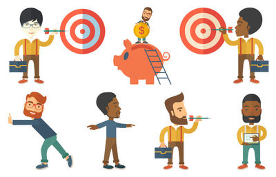 有效的企業(yè)管理培訓計劃和領導力發(fā)展咨詢服務平面圖標集抽象矢量插圖